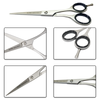 SnoWas - 1 x Hairdressing  6.5" Super Cut, Flat & Jaguar Barber Hair Scissors for Professional Hairdressers Barbers Stainless Steel Hair Cutting Shears - For Salon Barbers, Men, Women, Children and Adults